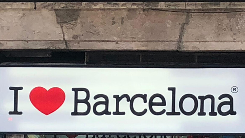 Barcelona Schild Teamurlaub Jubilaeum